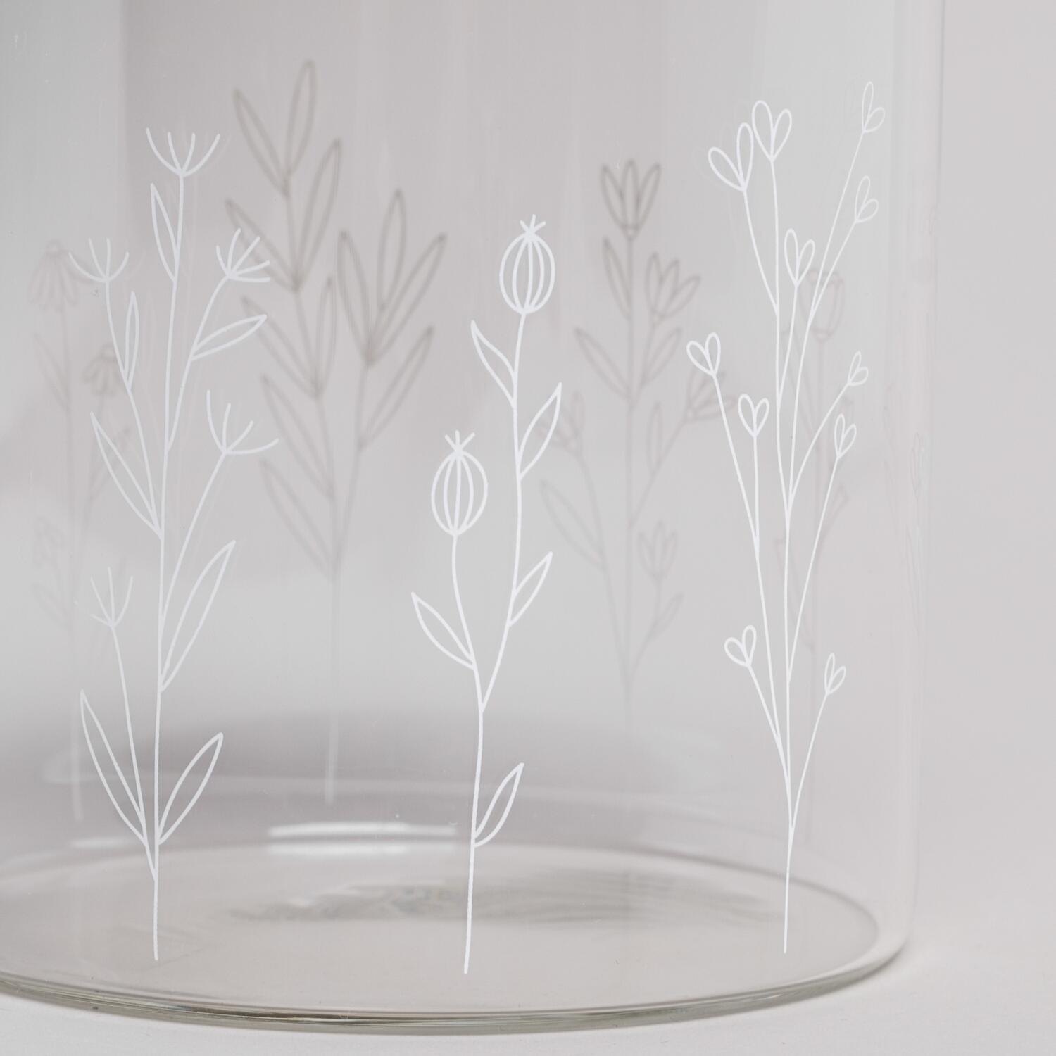 Vorratsglas "Blumenwiese" - 13 cm (Natur/Transparent)