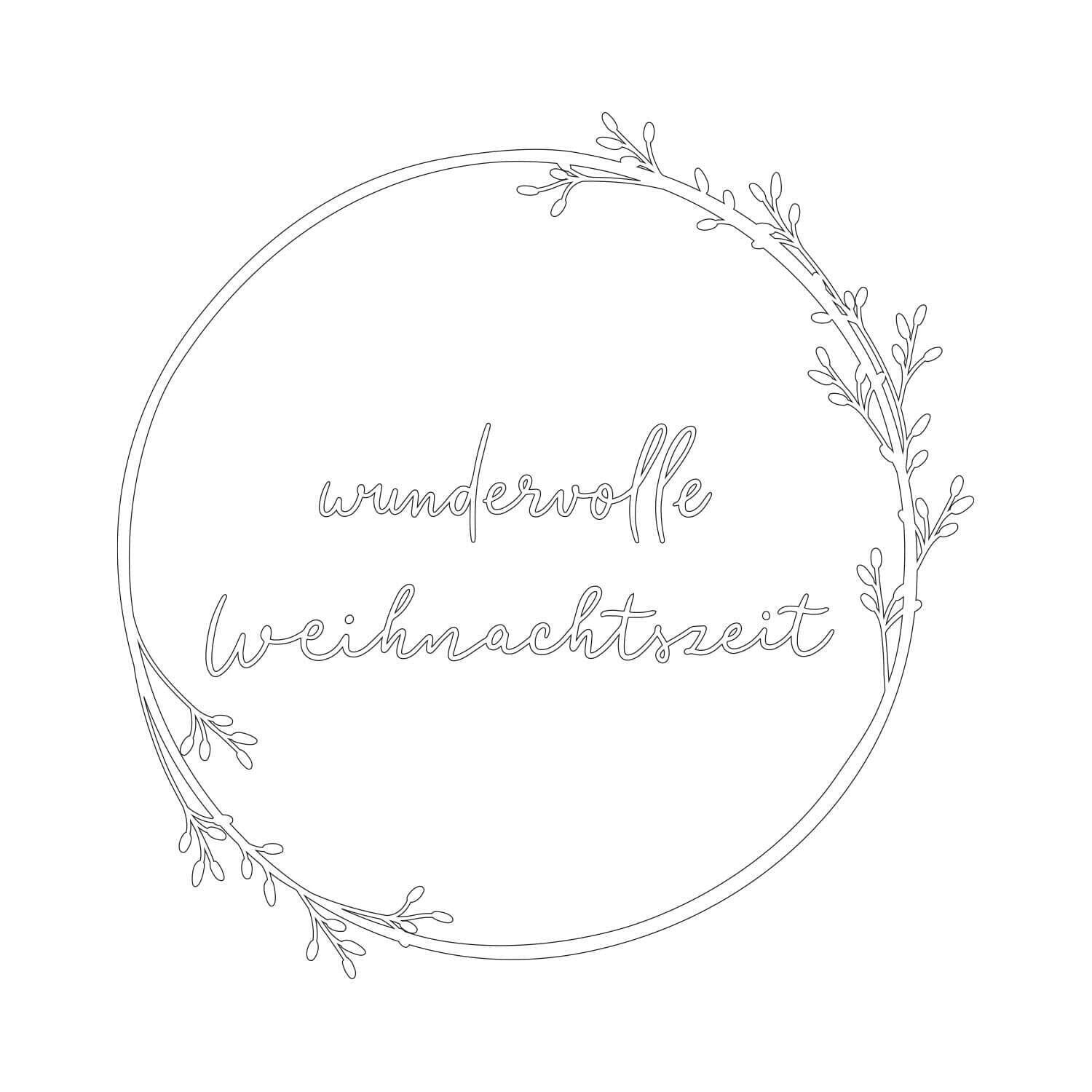 Sticker "Weihnachtskranz" - 24 cm (Weiß)