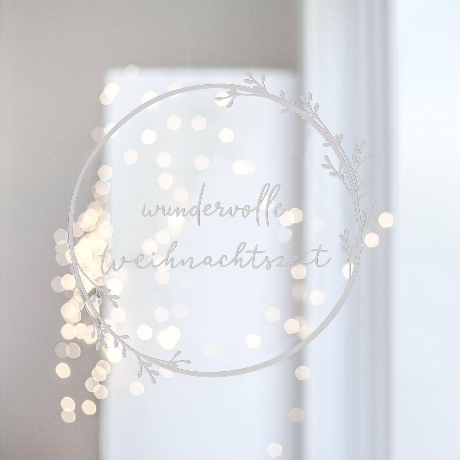 Sticker "Weihnachtskranz" - 24 cm (Weiß)