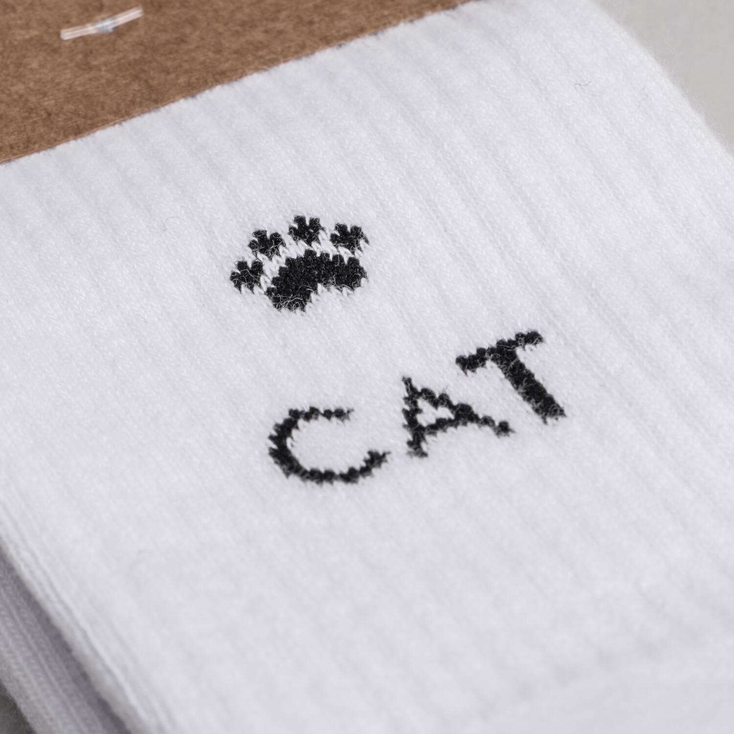 Socken "Cat Lover" - 39-42 (Weiß) Eulenschnitt