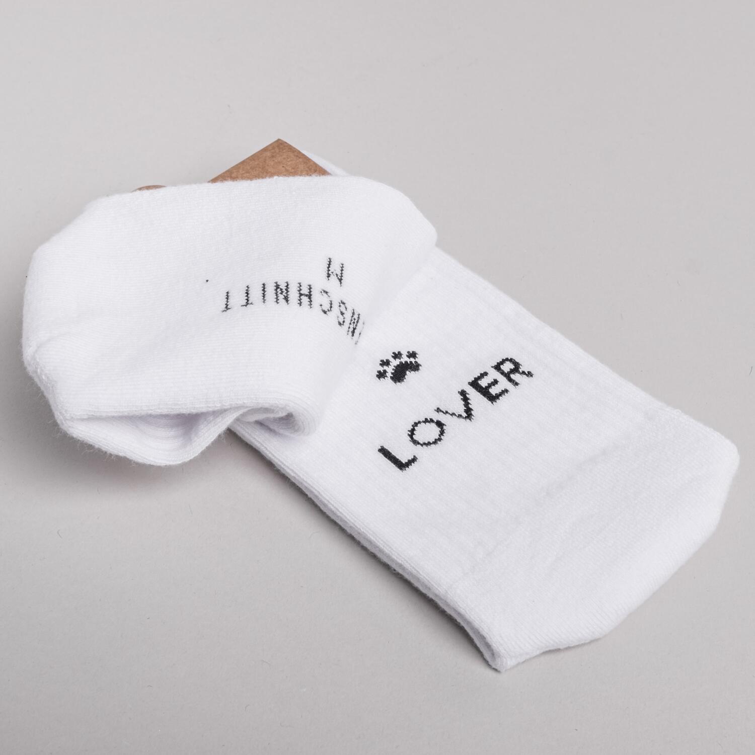 Socken "Cat Lover" - 39-42 (Weiß) Eulenschnitt