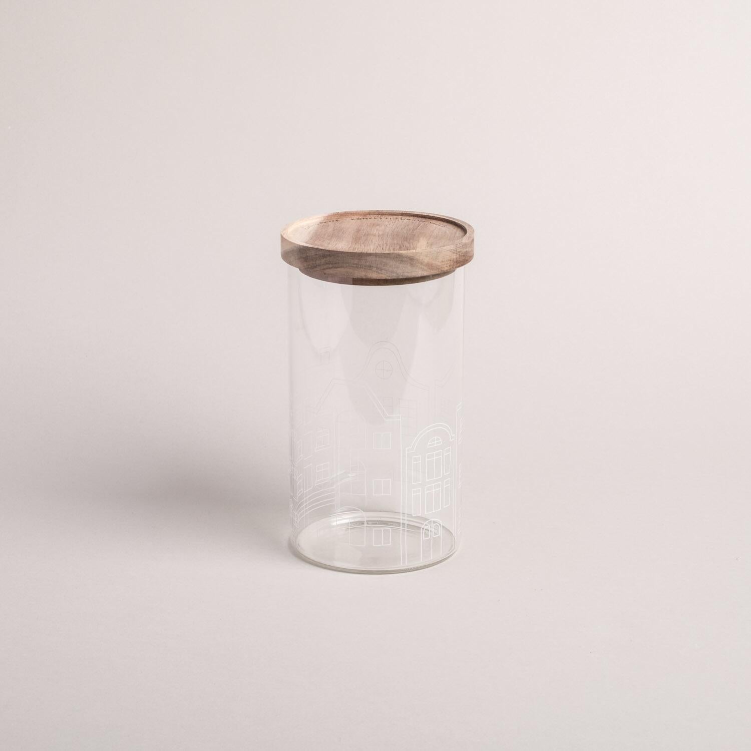 Vorratsglas "Häuser" - 9,5x19 cm (Transparent)