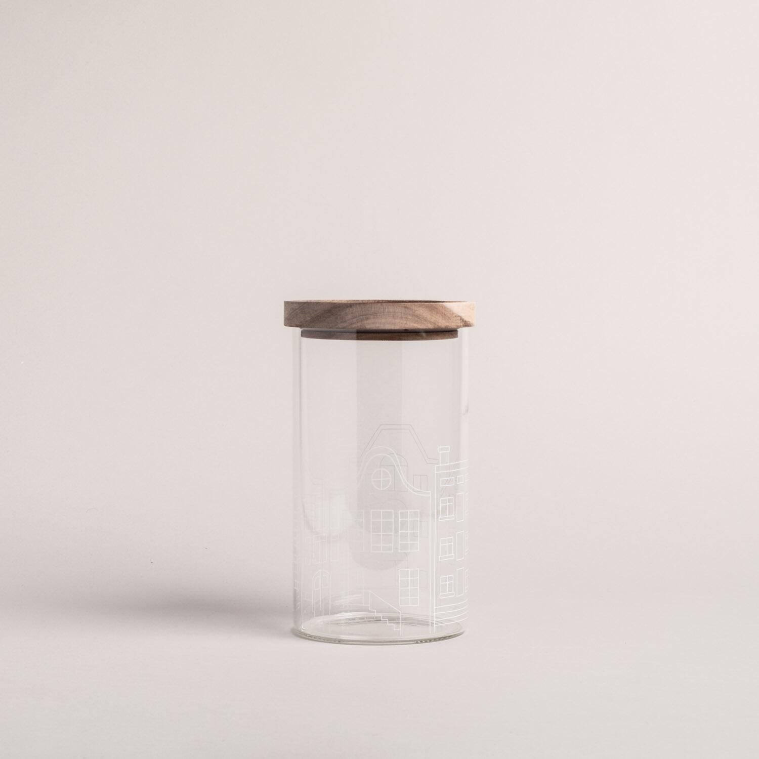 Vorratsglas "Häuser" - 9,5x19 cm (Transparent)