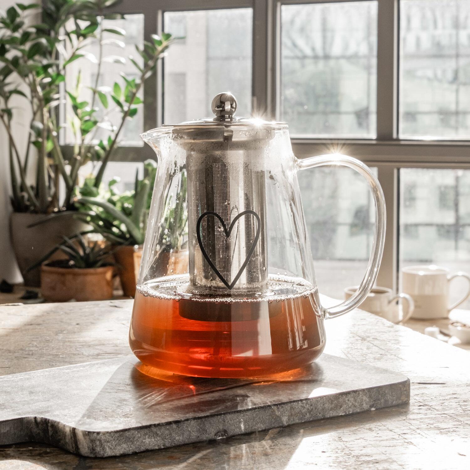 Teekanne "Herz" - 1250 ml (Transparent)