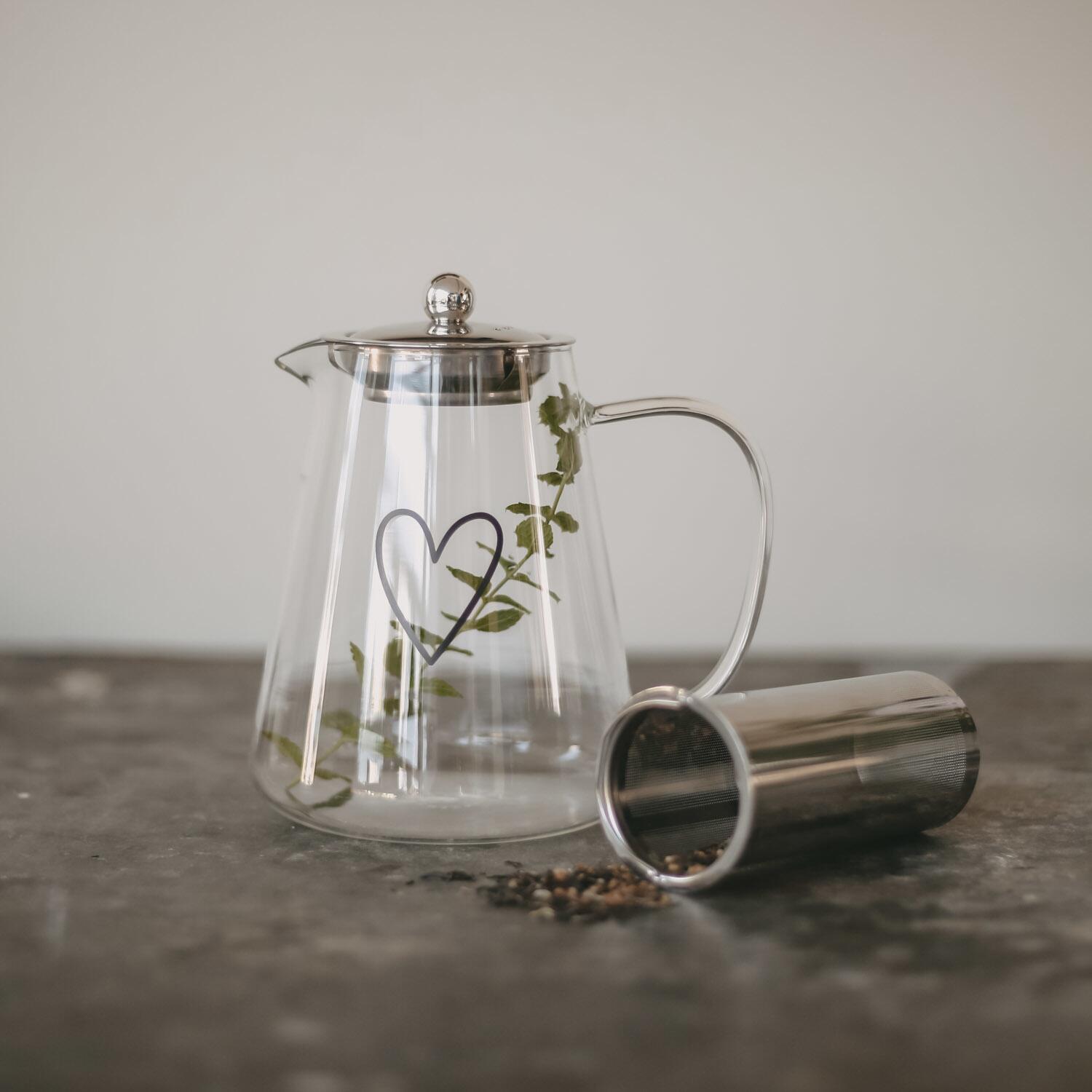 Teekanne "Herz" - 1250 ml (Transparent)