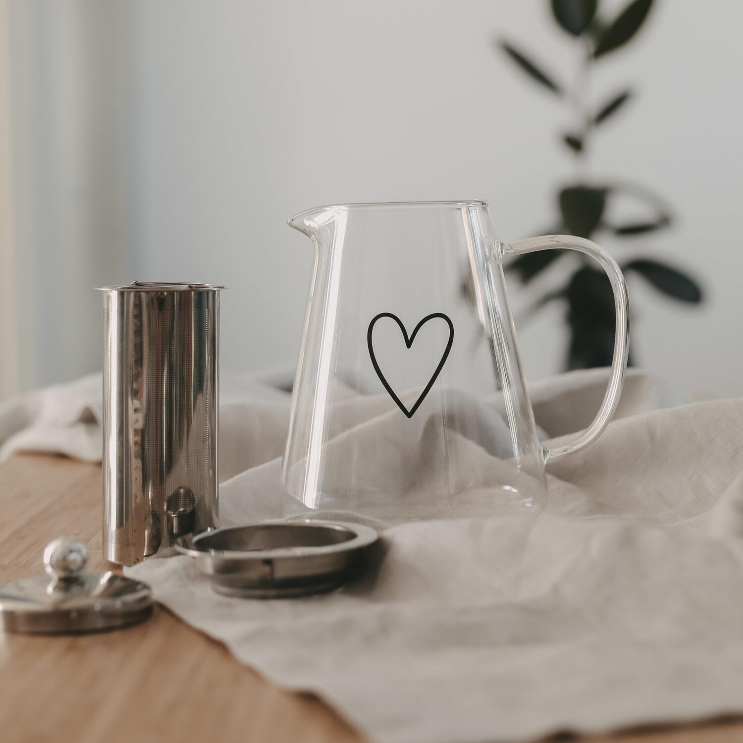 Teekanne "Herz" - 1250 ml (Transparent)