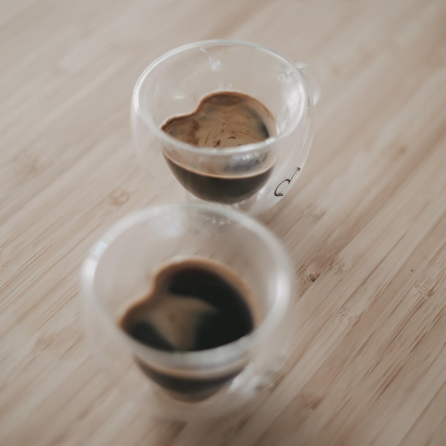 Doppelwandiges Espressoglas "Herz" mit Henkel - 100 ml (Transparent)