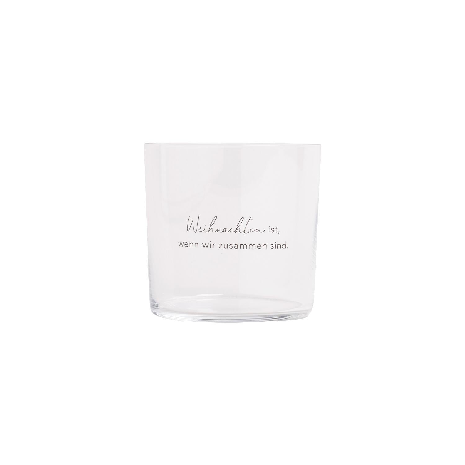 Trinkglas "Weihnachten ist" - 350 ml (Transparent) Eulenschnitt