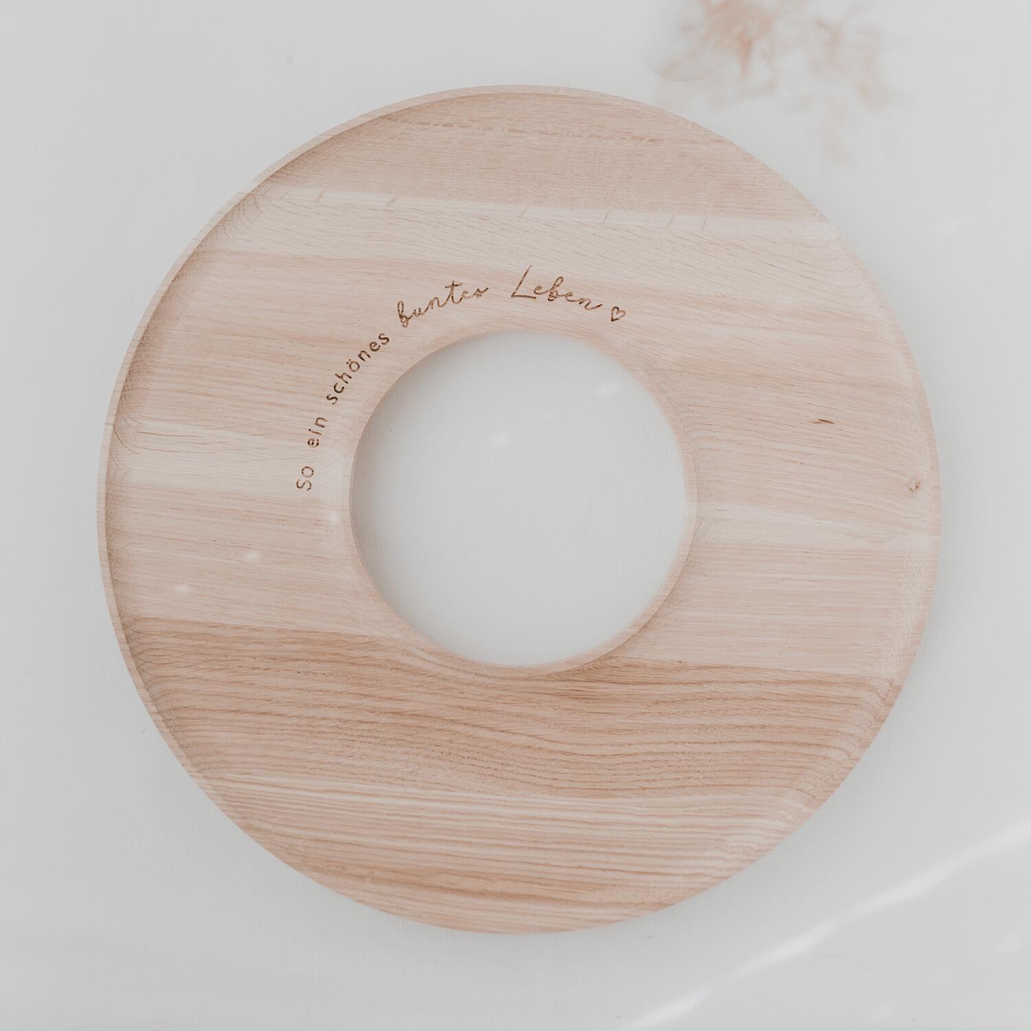 Ringbrett "Buntes Leben" - 35 cm (Natur)