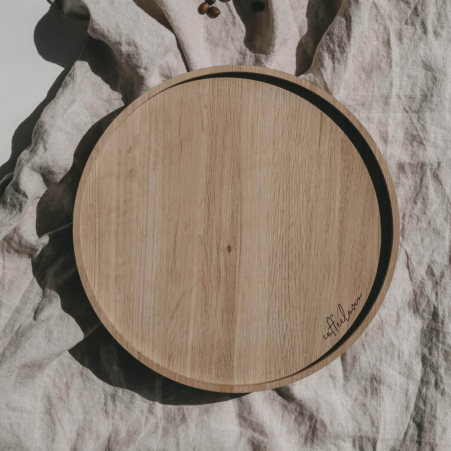 Drehteller aus Eiche "Coffeelover" - 28 cm (Natur)