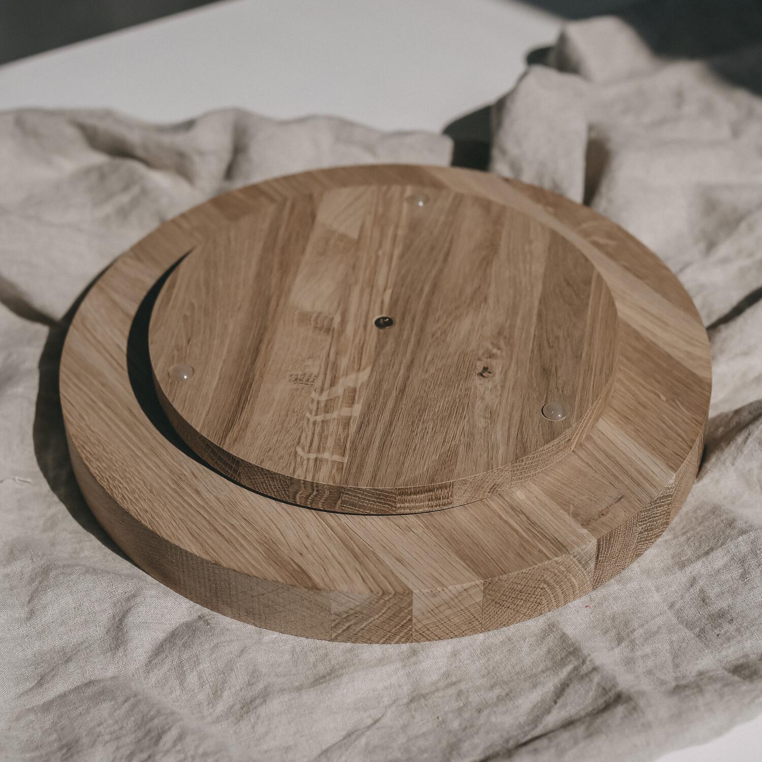 Drehteller aus Eiche "Coffeelover" - 28 cm (Natur)