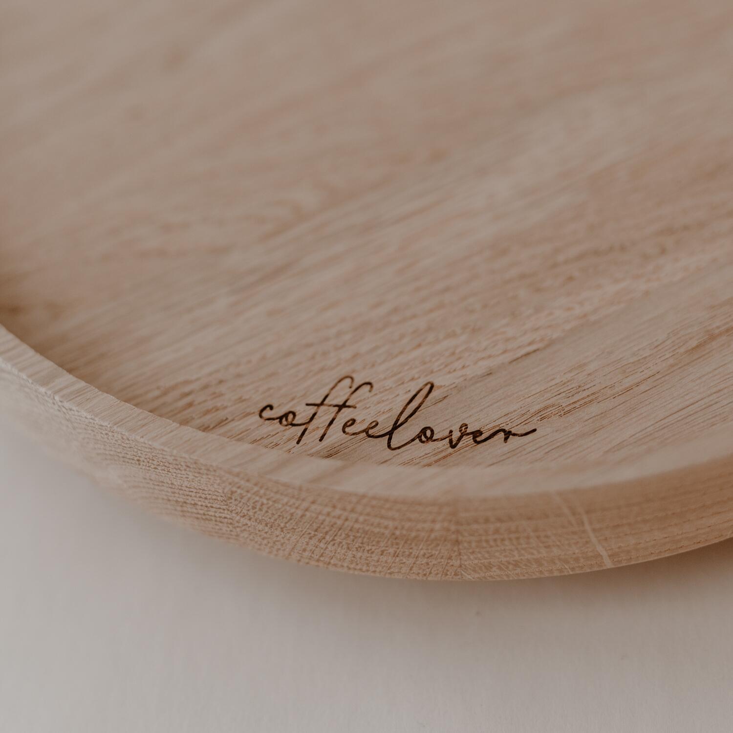 Drehteller aus Eiche "Coffeelover" - 28 cm (Natur)
