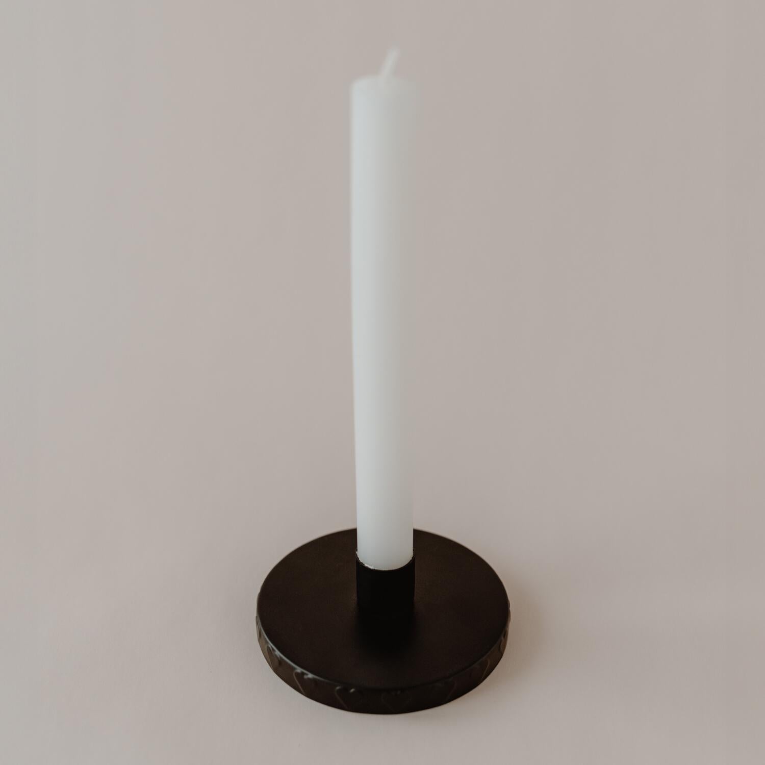 Kerzenhalter für Vorratsglas "Herz" (Schwarz) - 10,4 cm