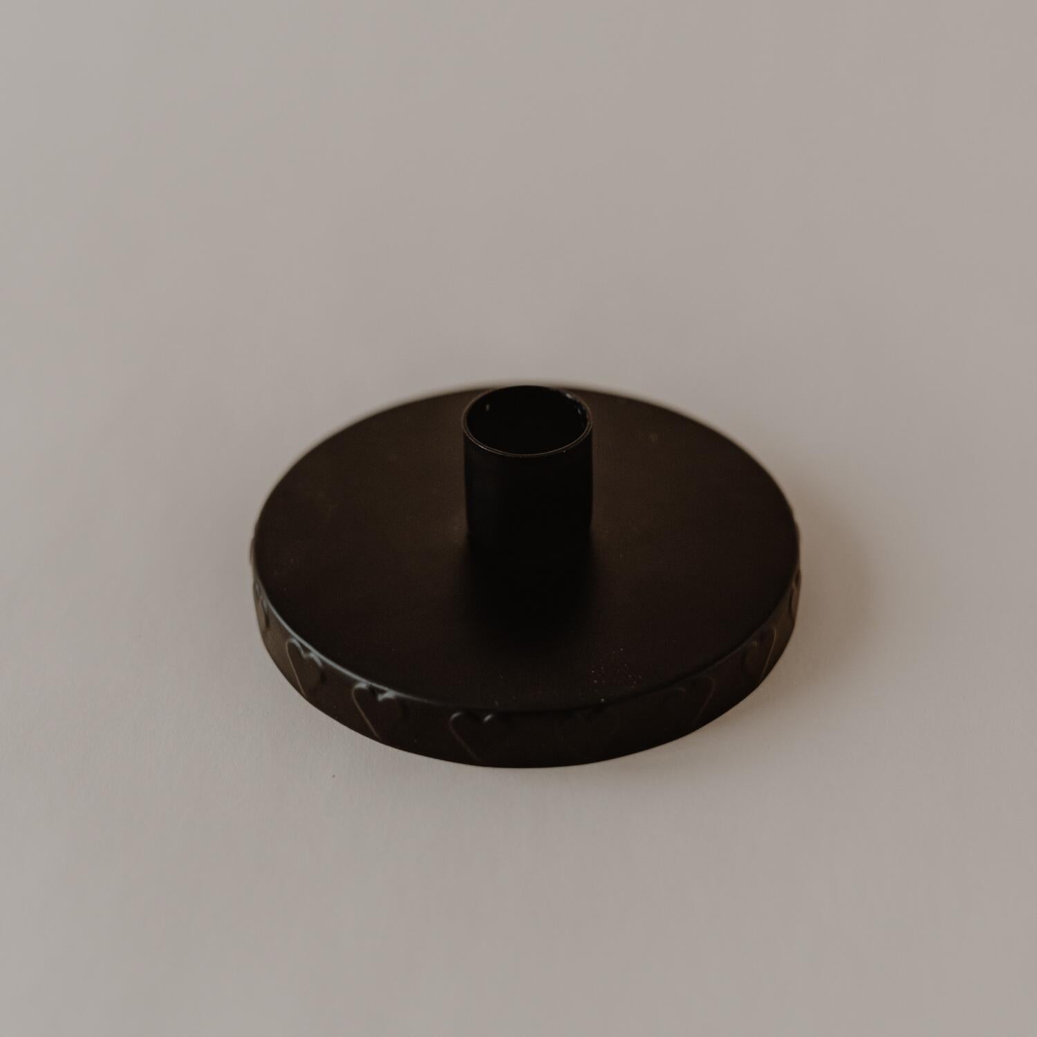 Kerzenhalter für Vorratsglas "Herz" (Schwarz) - 10,4 cm