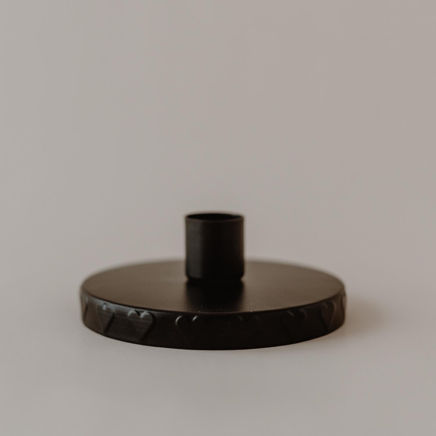 Kerzenhalter für Vorratsglas "Herz" (Schwarz) - 10,4 cm