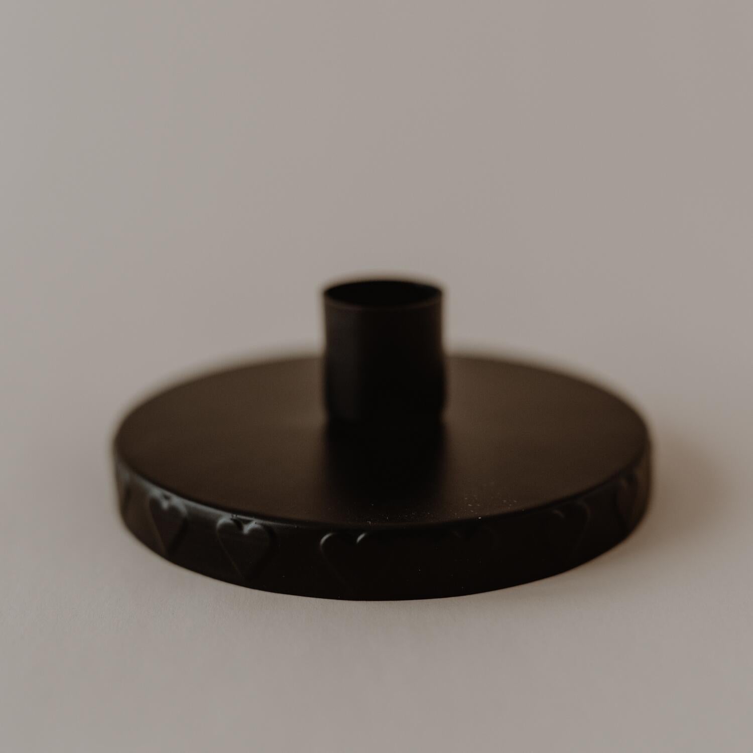 Kerzenhalter für Vorratsglas "Herz" (Schwarz) - 10,4 cm