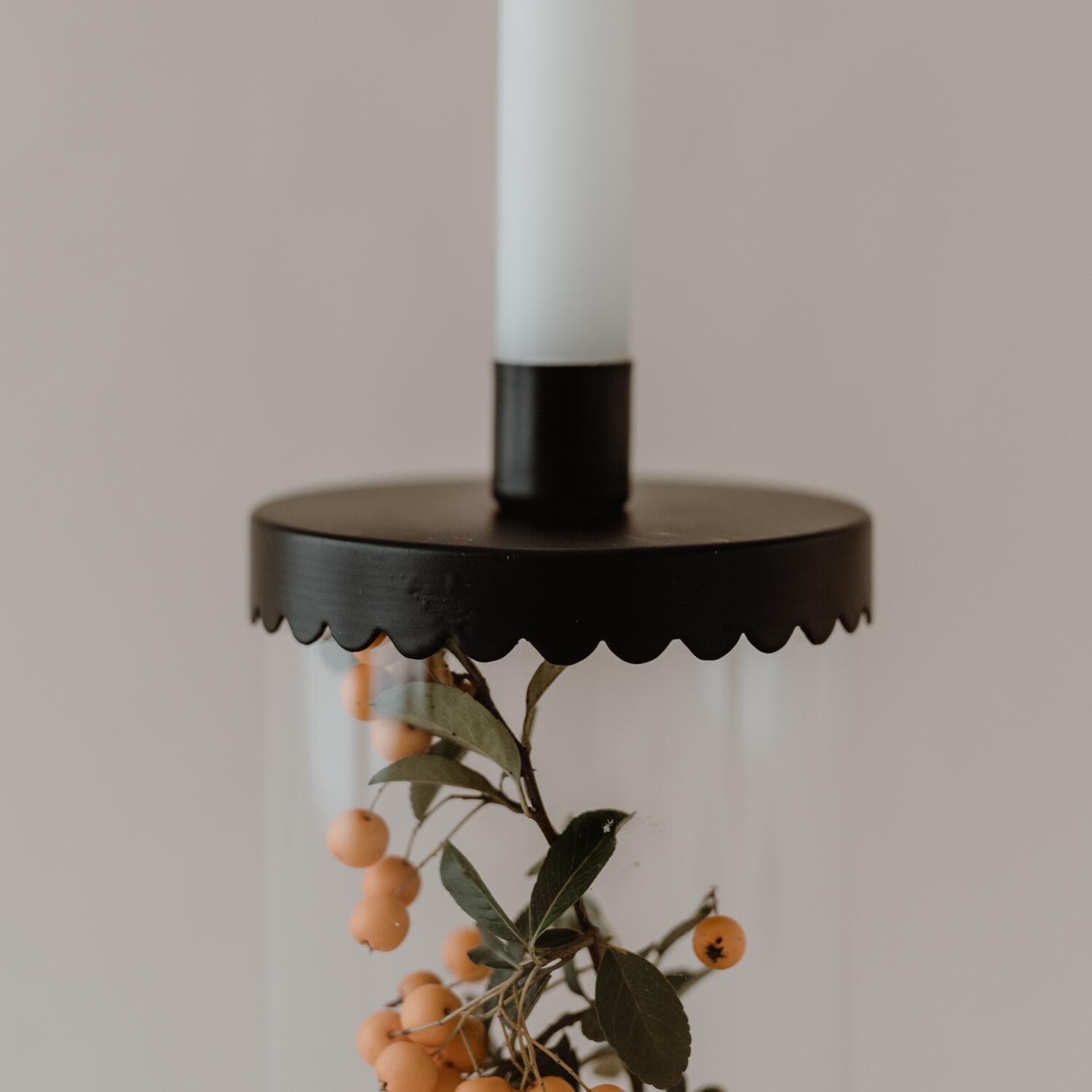 Kerzenhalter für Vorratsglas "Welle" - 10,4 cm (Schwarz)