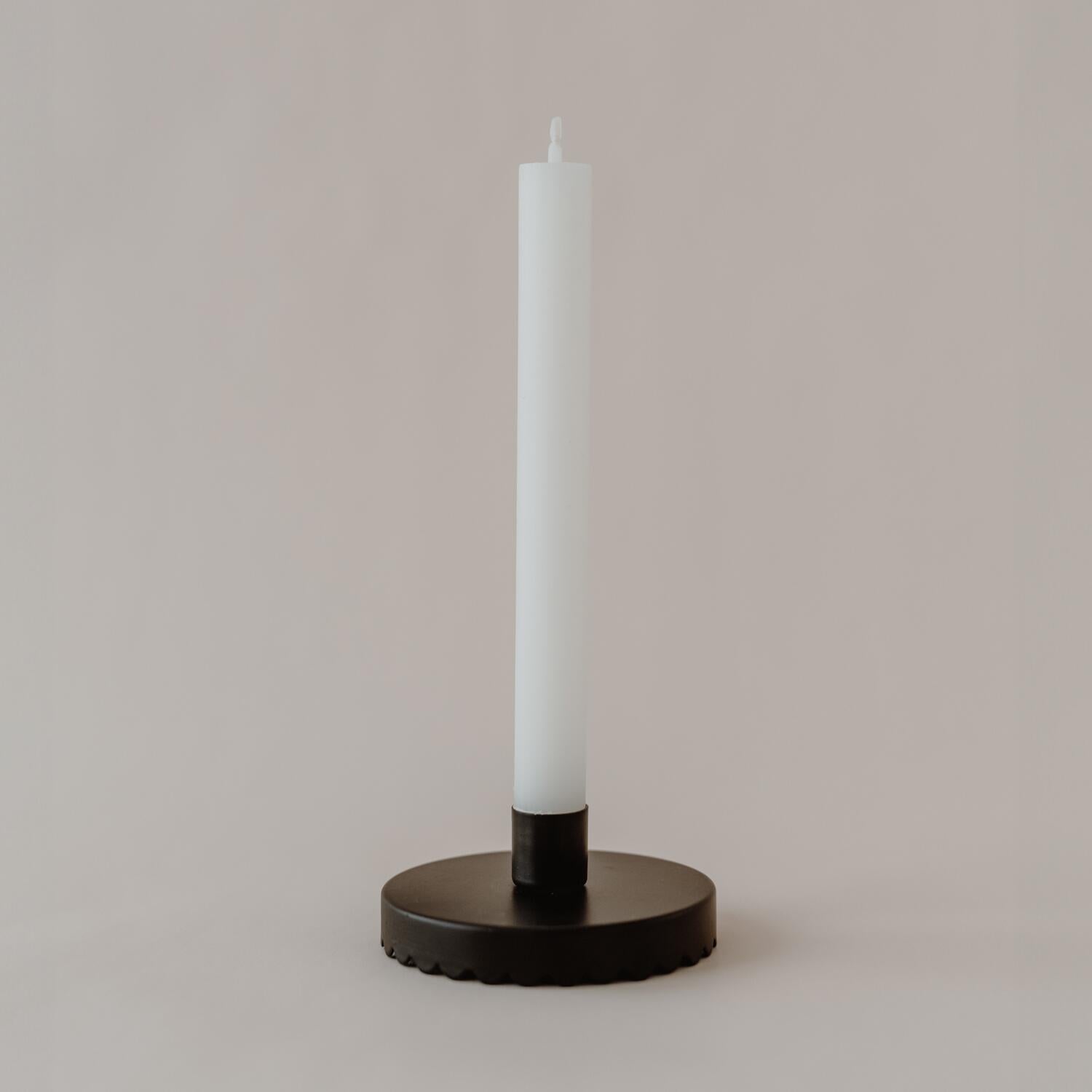 Kerzenhalter für Vorratsglas "Welle" - 10,4 cm (Schwarz)