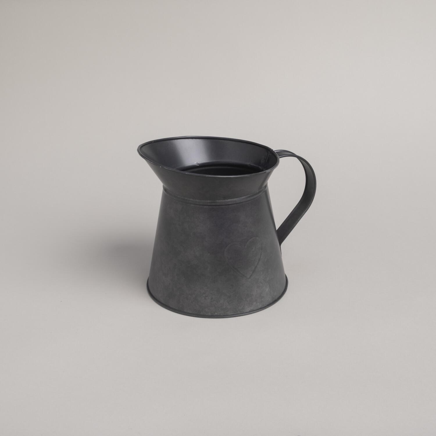 Metall Kännchen "Herz" - 1,2 l (Anthrazit) Eulenschnitt