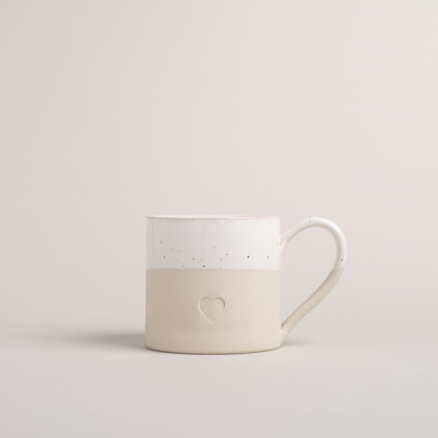 Große Tasse "Herz" - 450 ml (Natur)