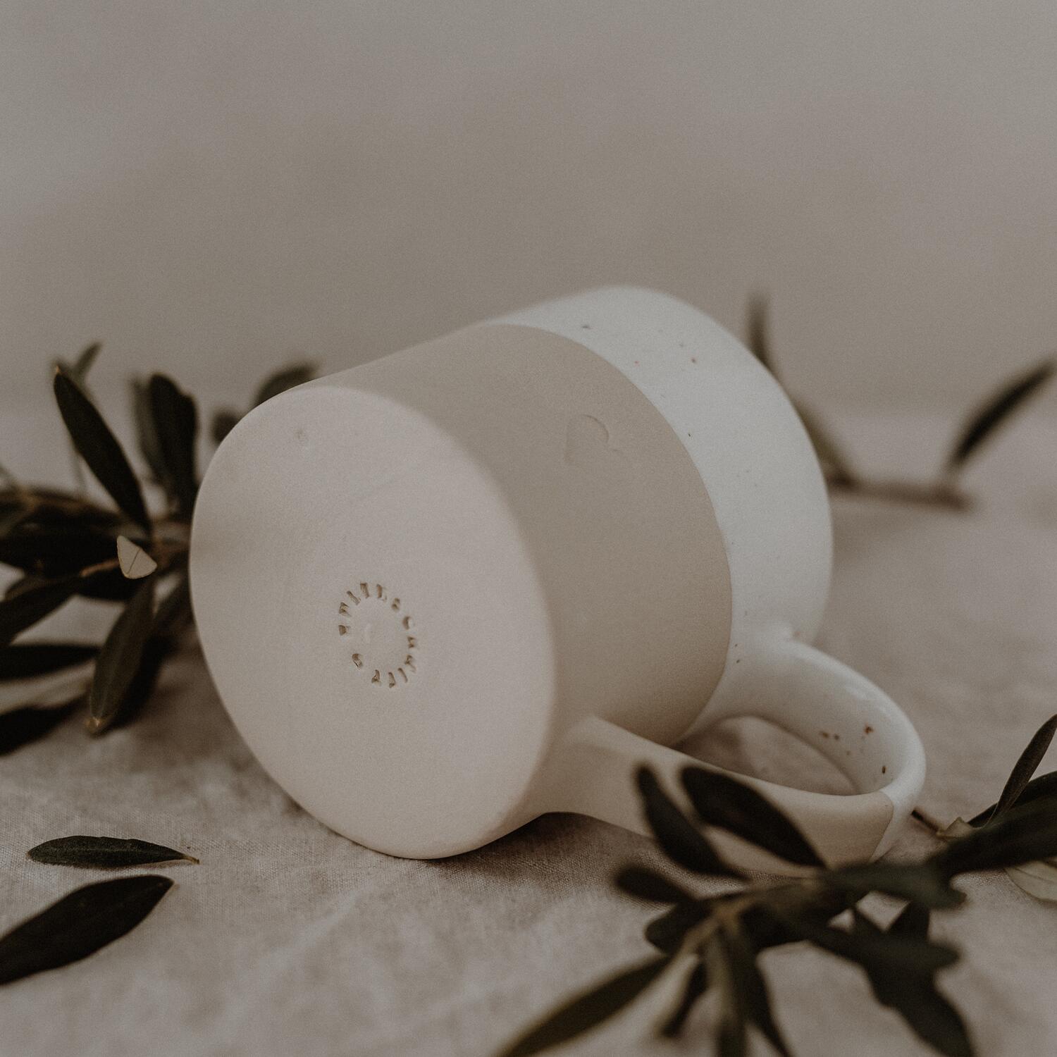 Große Tasse "Herz" - 450 ml (Natur)