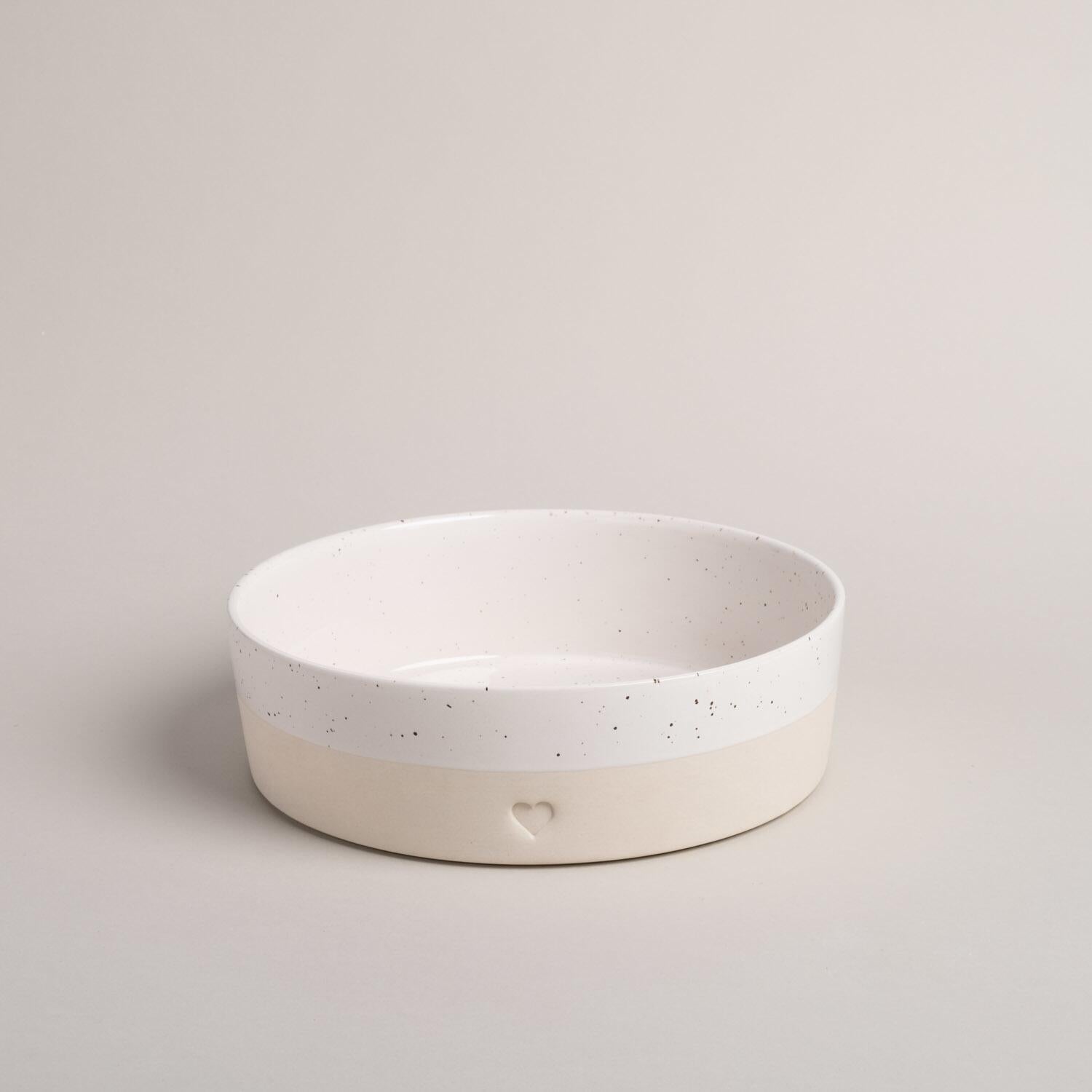Schale "Herz" - 27x8 cm (Creme)