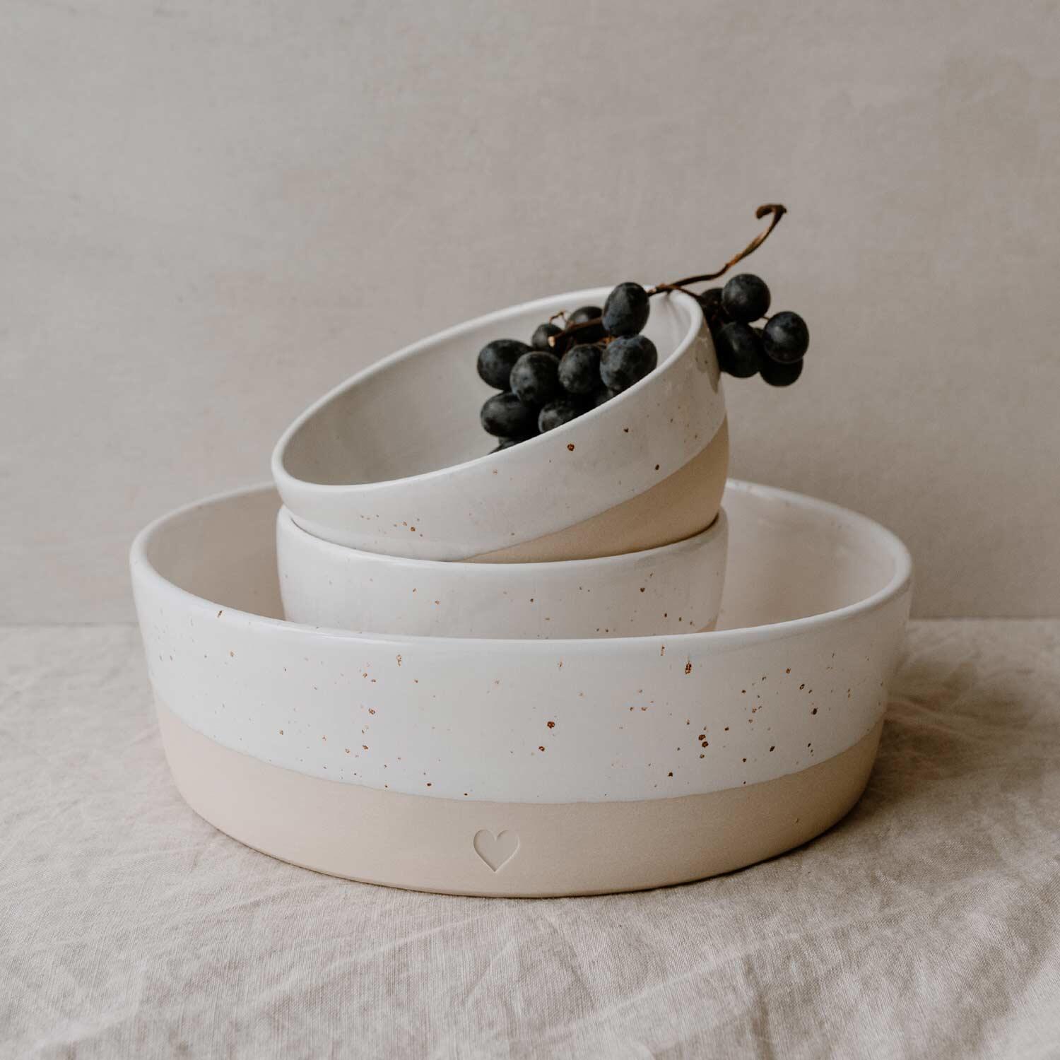 Schale "Herz" - 27x8 cm (Creme)