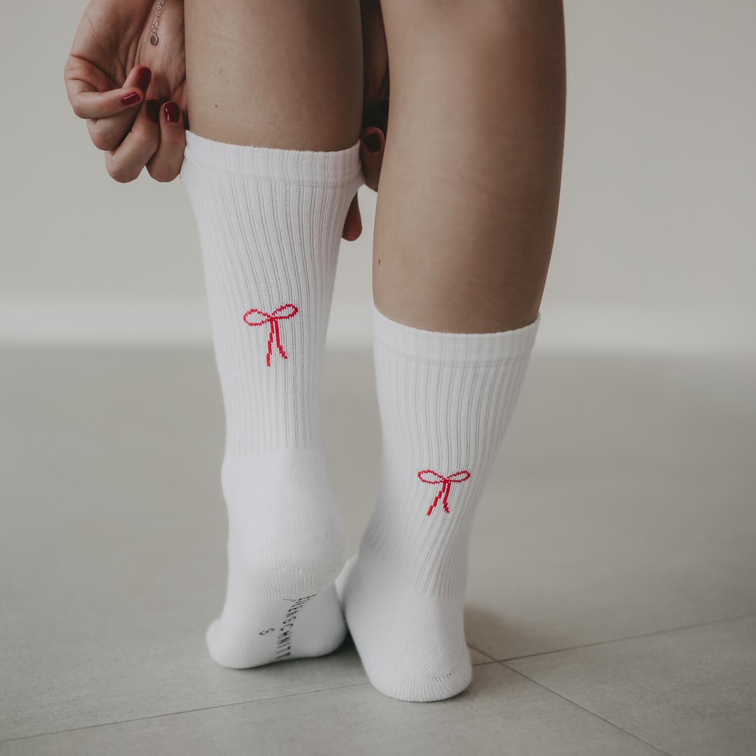 Socken "Schleife" (Weiß)