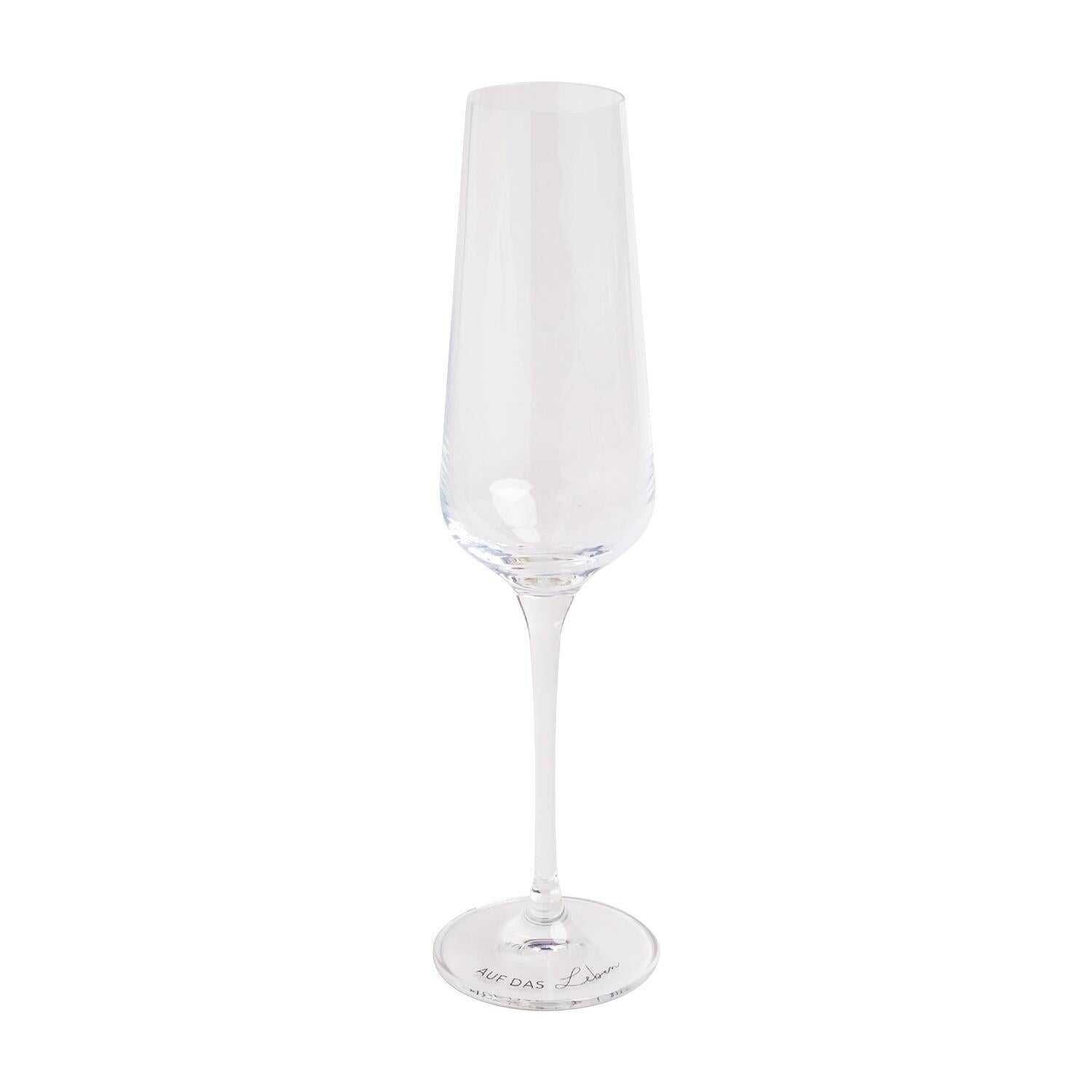 Sektglas "Auf das Leben" - 210 ml (Transparent)