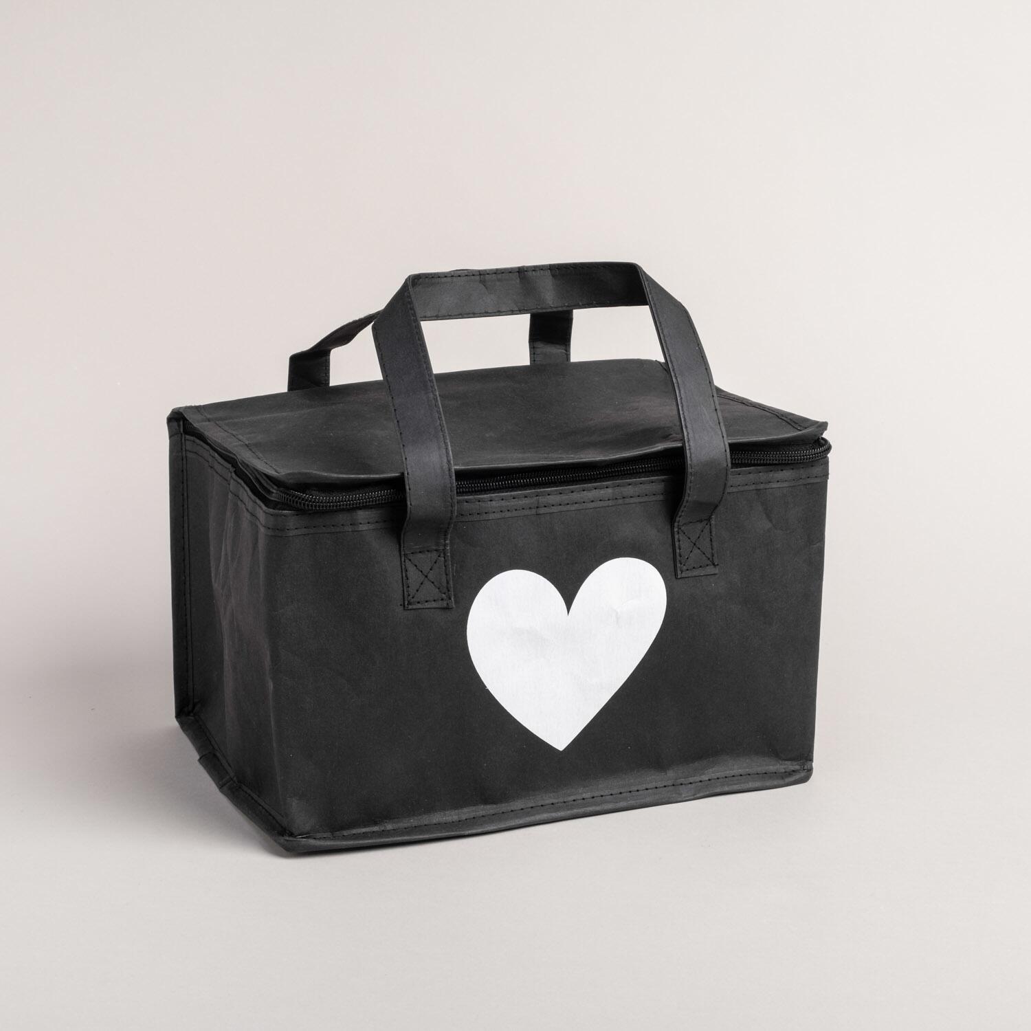 Kühltasche "Herz" - 30x18x22 cm (Schwarz)