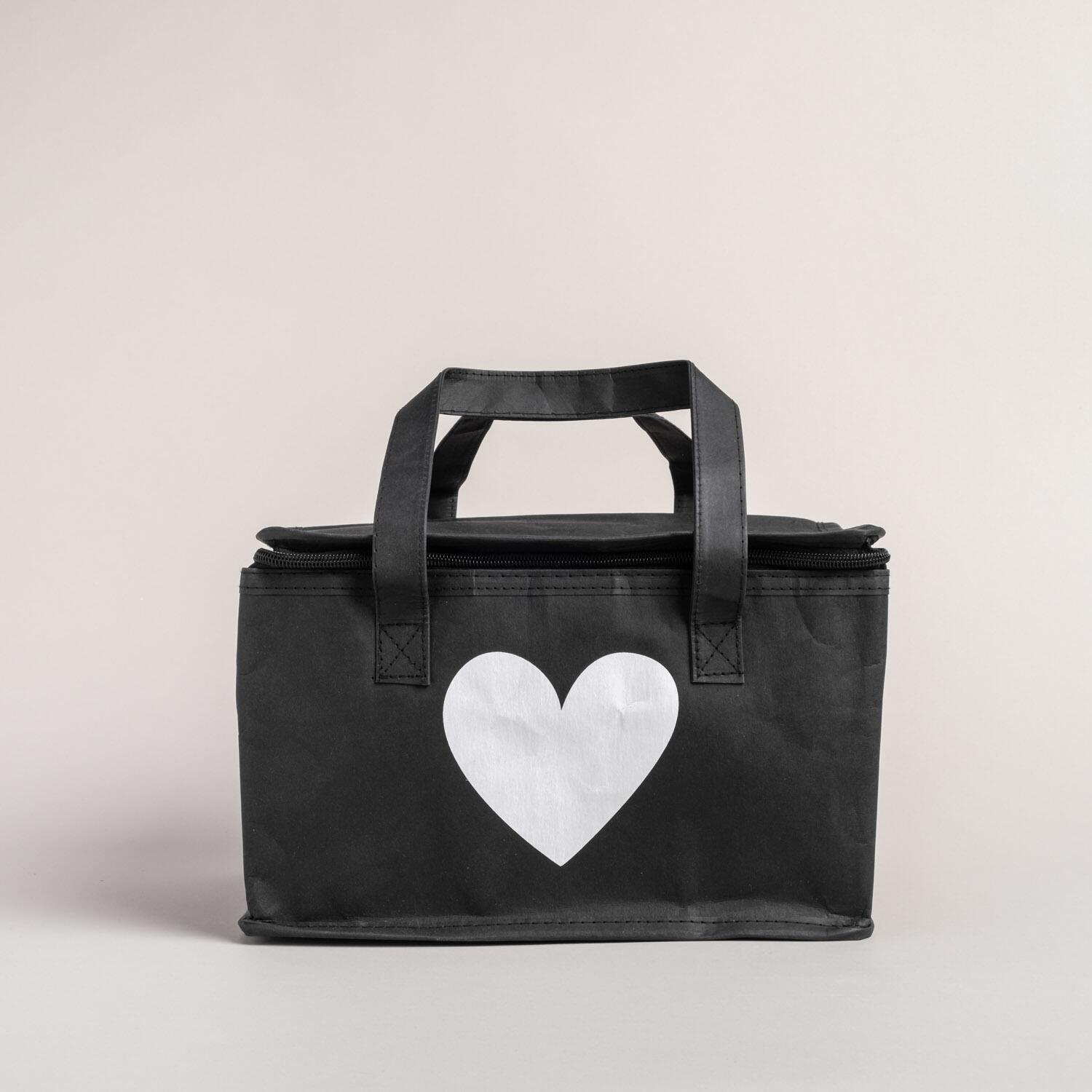 Kühltasche "Herz" - 30x18x22 cm (Schwarz)