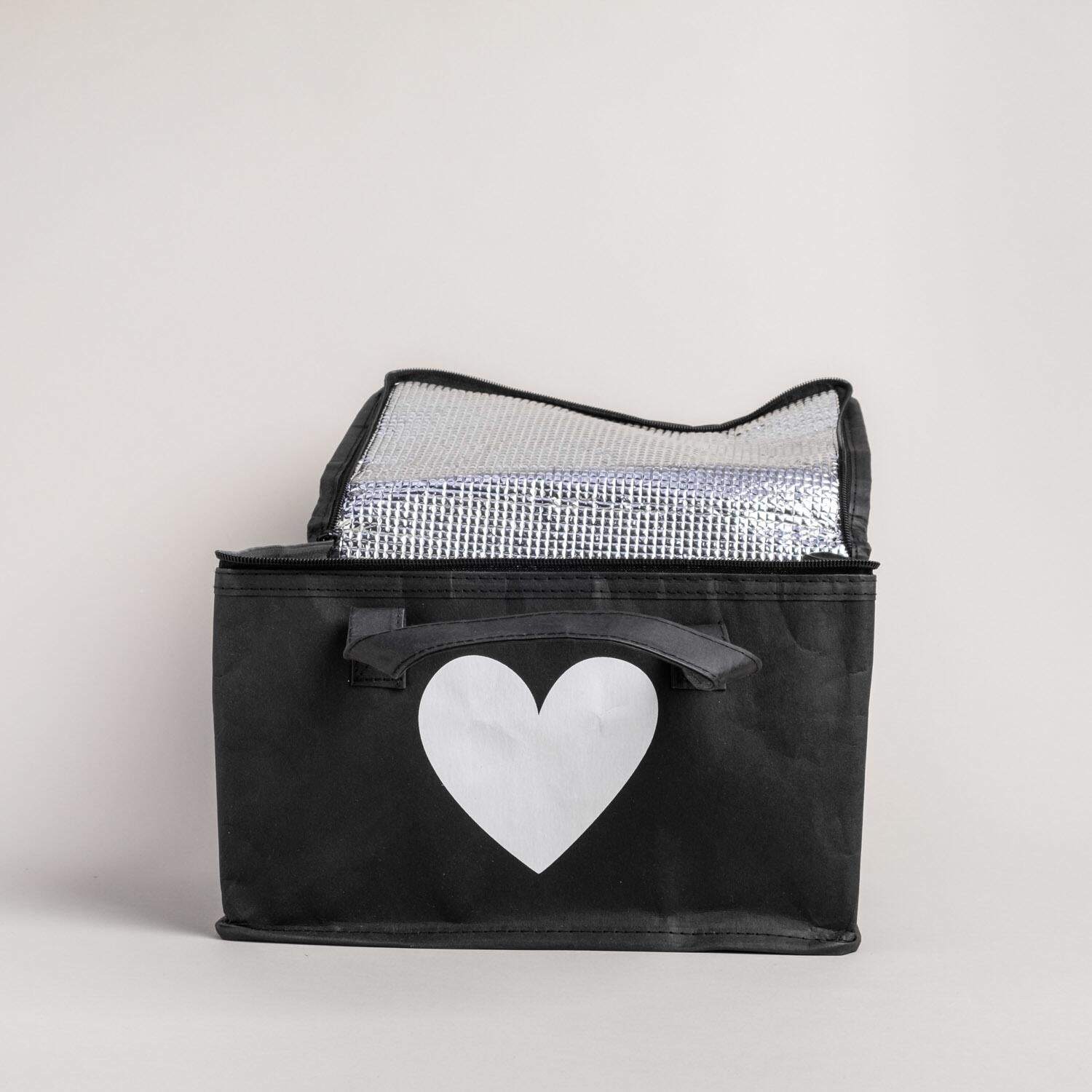 Kühltasche "Herz" - 30x18x22 cm (Schwarz)