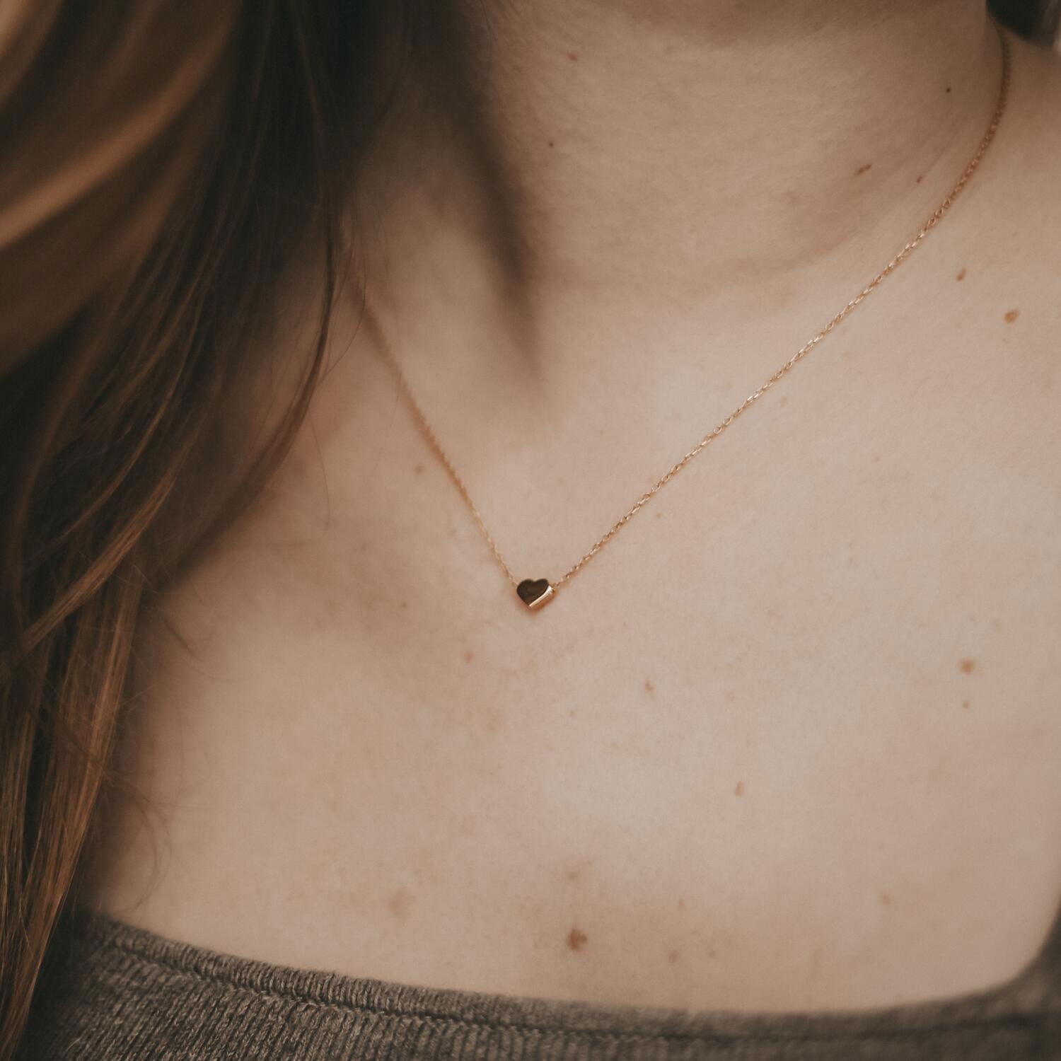 Kette "Lia" mit Herz - 40-45 cm (Gold) Eulenschnitt