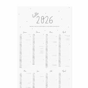 Wandkalender 2026 - 29,7x84 cm (Weiß) Eulenschnitt