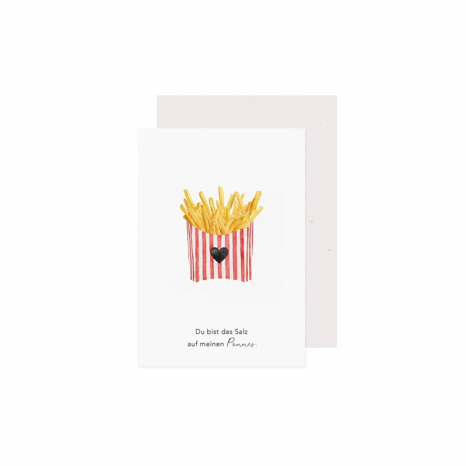 Klappkarte "Pommes" - 10,5x14,8 cm (Weiß) Eulenschnitt