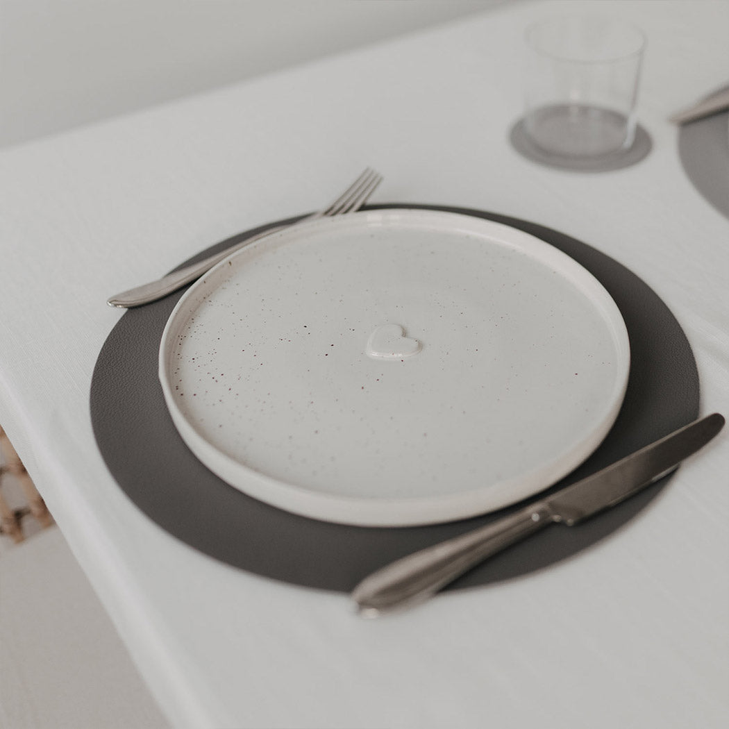 Wendbares Platzset "Herz" (Grau)