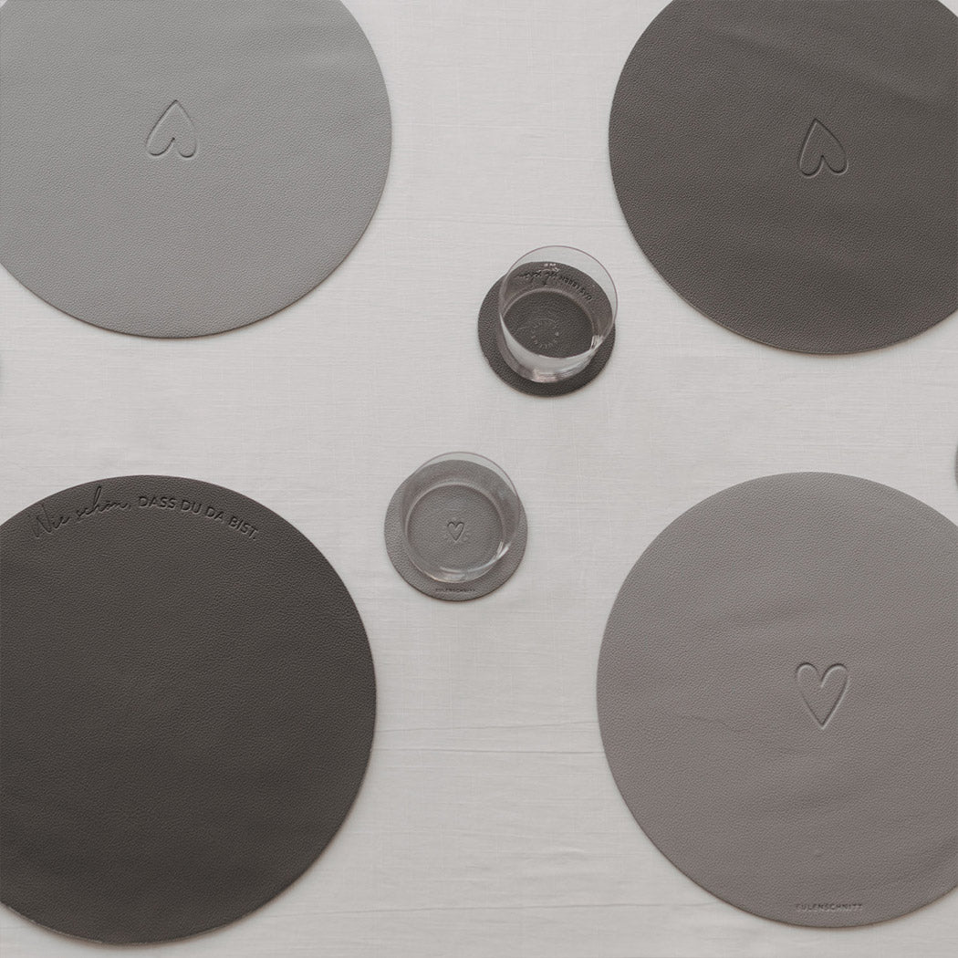 Wendbare Untersetzer "Herz" im 2er-Set (Grau)