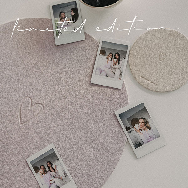 Limitierte wendbare Untersetzer im 2er-Set "Herz" (Flieder)