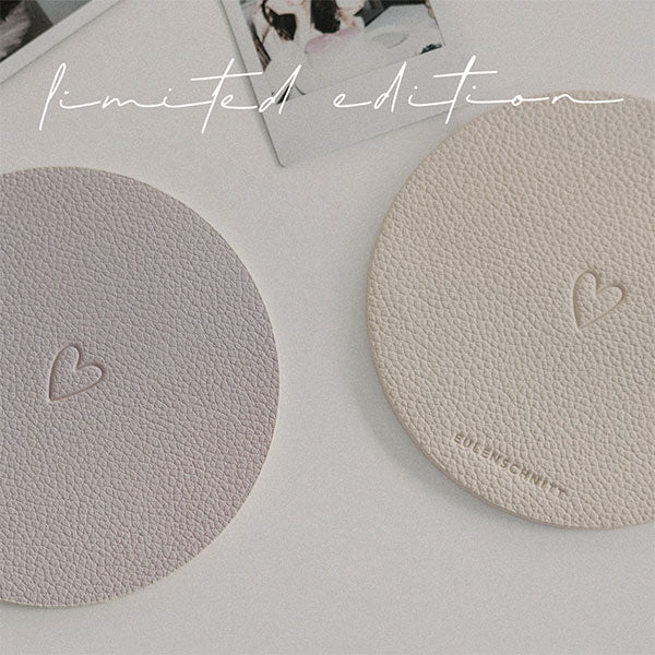 Limitierte wendbare Untersetzer im 2er-Set "Herz" (Flieder)