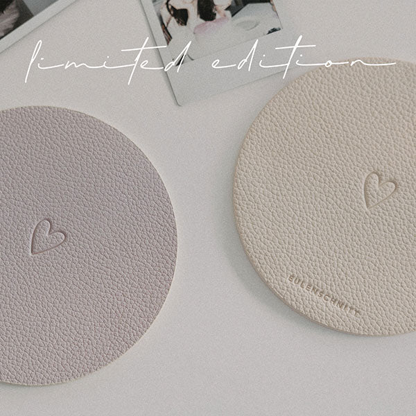 Limitierte wendbare Untersetzer im 2er-Set "Herz" (Flieder)