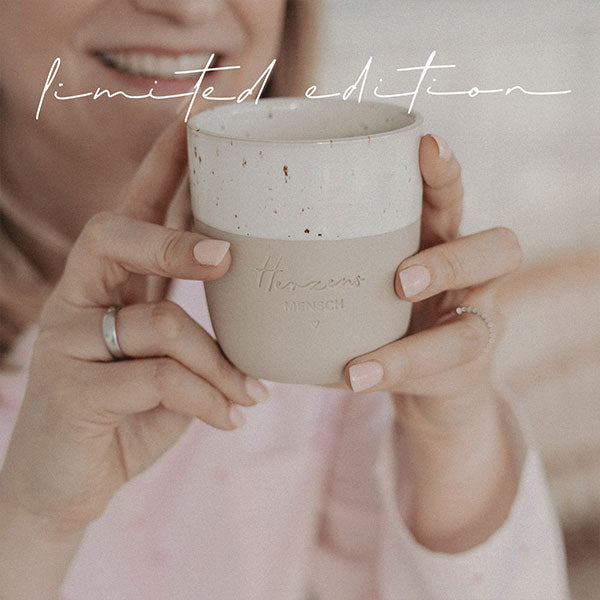 Limitierter Becher "Herzensmensch" - 320 ml (Natur)