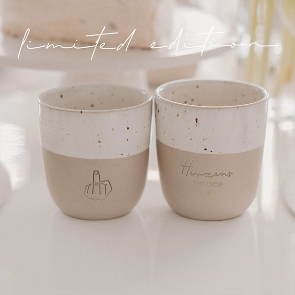 Limitierter Becher "Herzensmensch" - 320 ml (Natur)