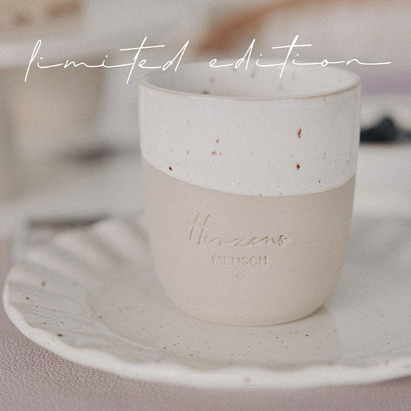 Limitierter Becher "Herzensmensch" - 320 ml (Natur)