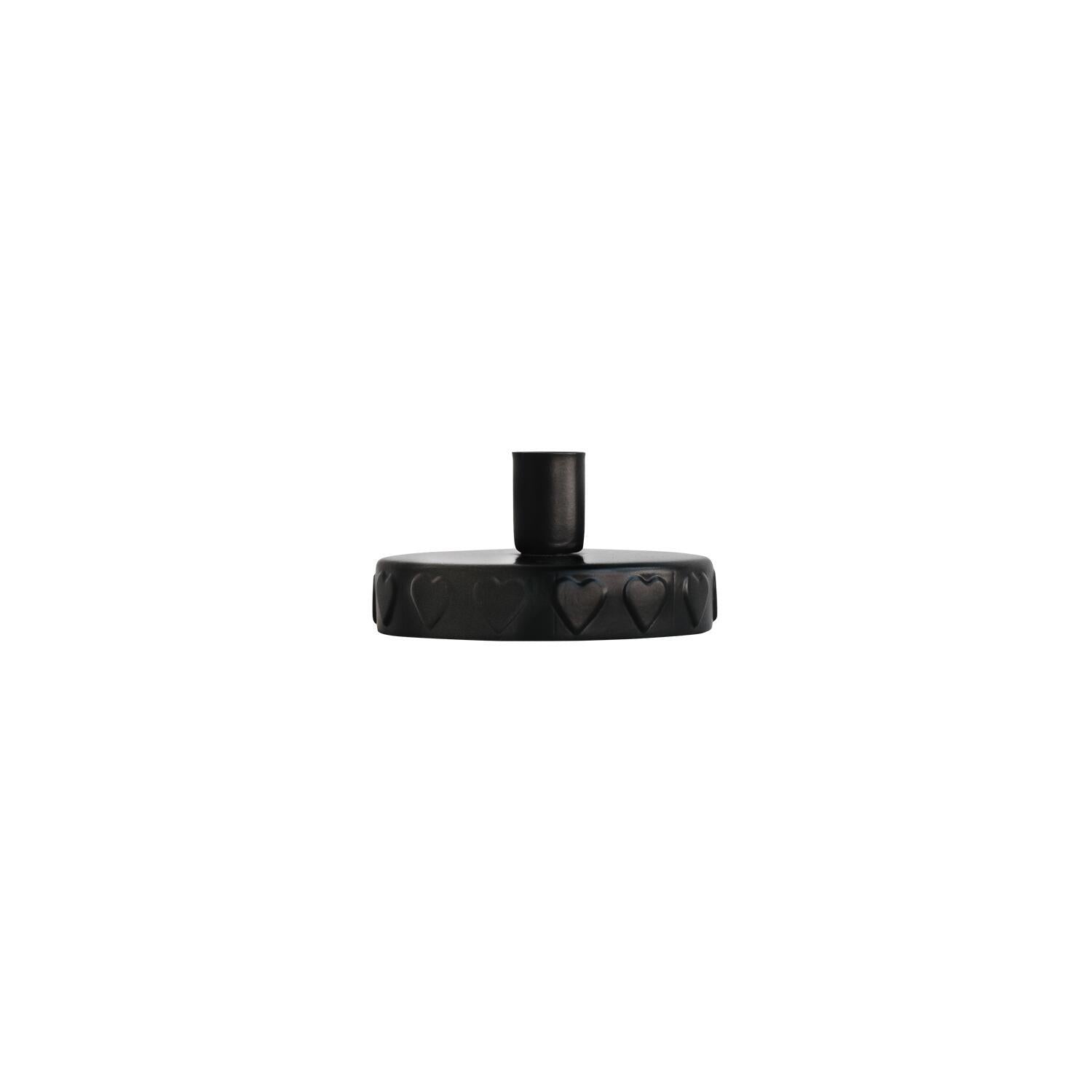 Kerzenhalter "Mini Herzen" - 6,3x4,9 cm (Schwarz)