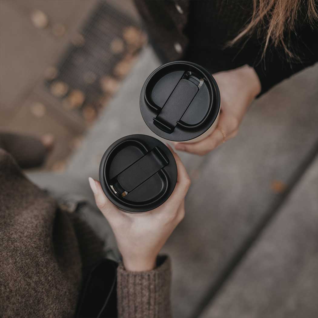 To Go Becher "Herz" (Schwarz)