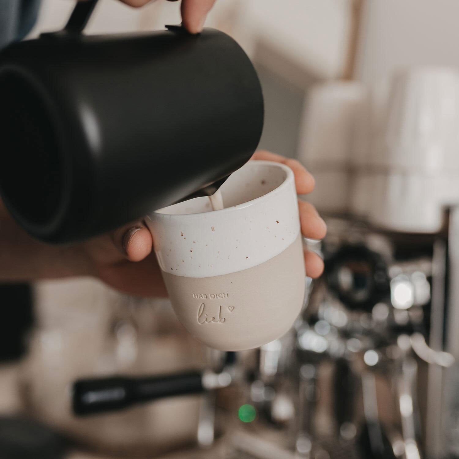 Limitierter Becher "Hab dich lieb" - 320 ml (Natur)