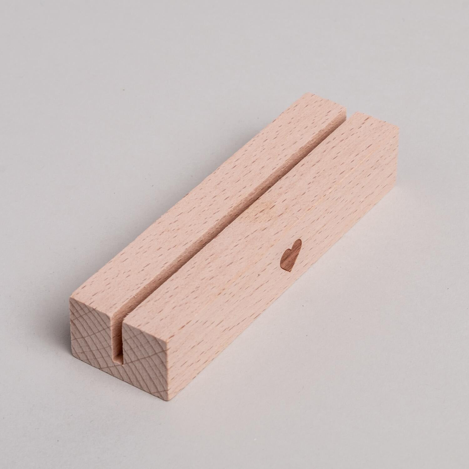 Kartenständer 2er Set "Herz" - 10,5 cm (Braun) Eulenschnitt