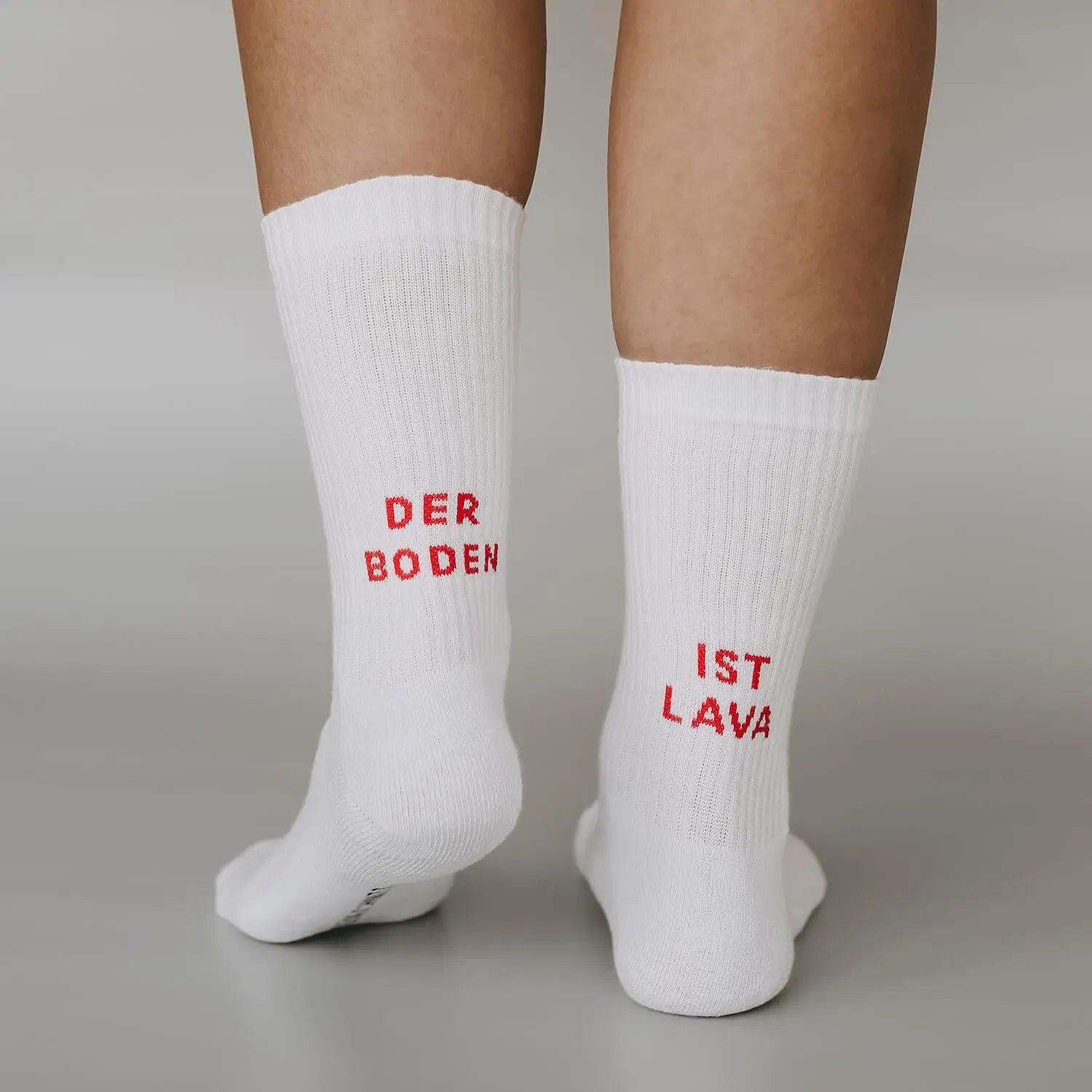 Socken "Der Boden ist Lava" - 35-38 (Weiß) Eulenschnitt