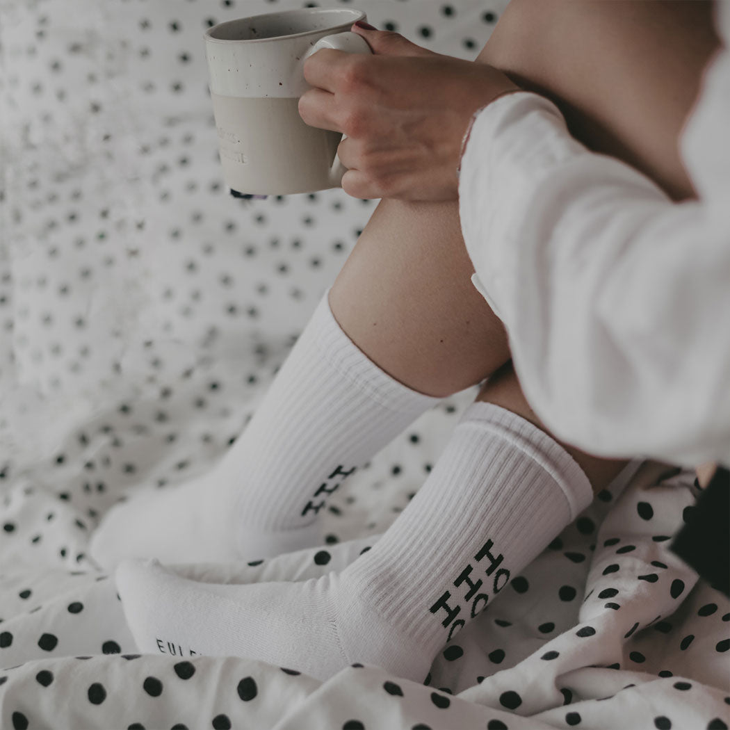 Socken "HoHoHo" - 39-42 (Weiß)