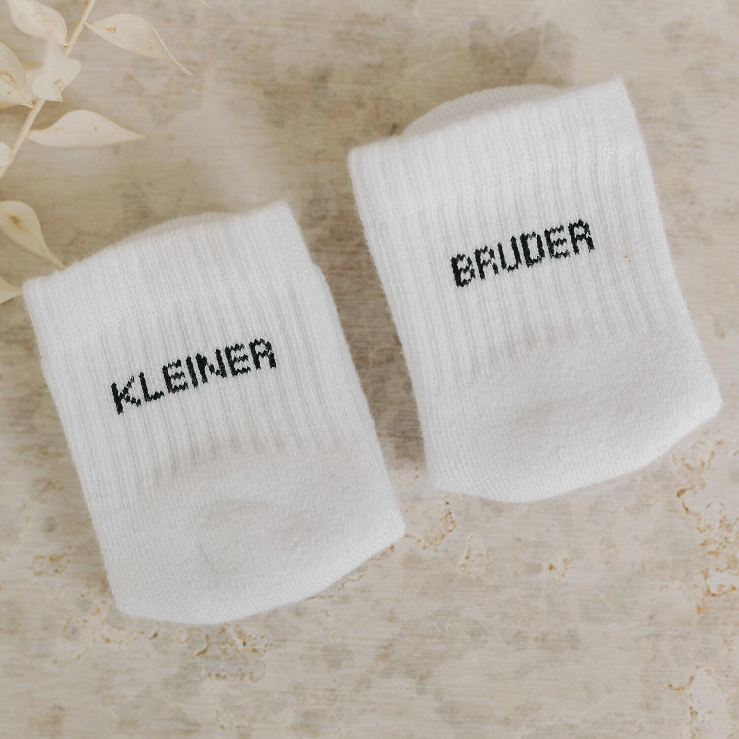 Babysocken "Kleiner Bruder" - 3 Monate (Weiß)